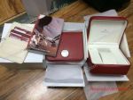 Omega Box Replica Red Leather Watch Box set w/ Deluxe Papers & books